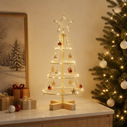 vidaXL Metal Christmas Tree with Stand KUOPIO 60 cm Steel Gold