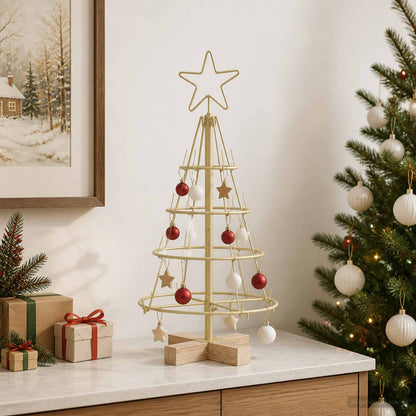 vidaXL Metal Christmas Tree with Stand KUOPIO 60 cm Steel Gold