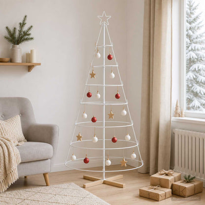 vidaXL Metal Christmas Tree with Stand KUOPIO 180 cm Steel White