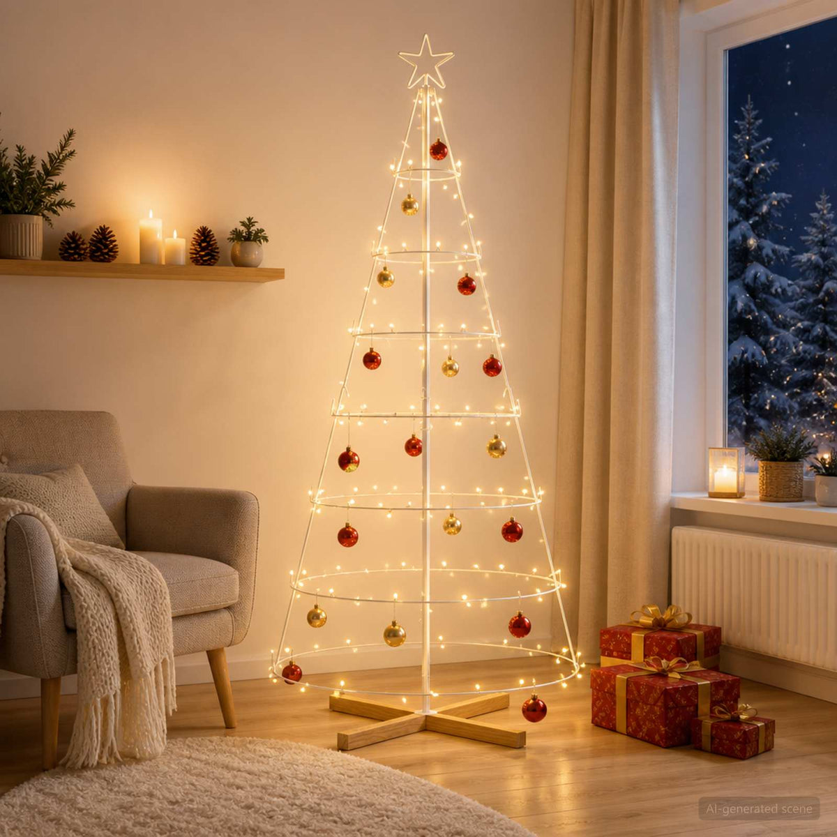 vidaXL Metal Christmas Tree with Stand KUOPIO 180 cm Steel White