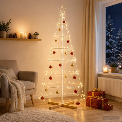 vidaXL Metal Christmas Tree with Stand KUOPIO 180 cm Steel White