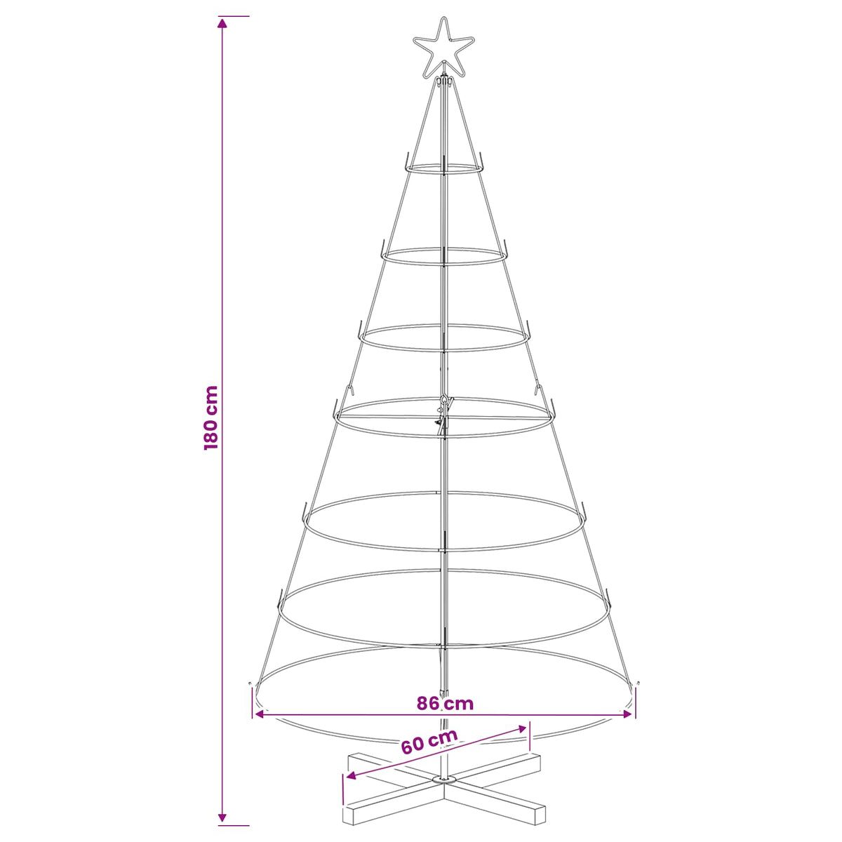 vidaXL Metal Christmas Tree with Stand KUOPIO 180 cm Steel White