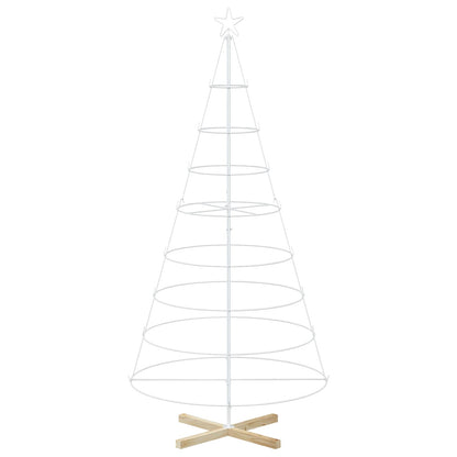 vidaXL Metal Christmas Tree with Ring Stand KUOPIO 210 cm Steel White
