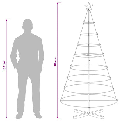 vidaXL Metal Christmas Tree with Ring Stand KUOPIO 210 cm Steel White