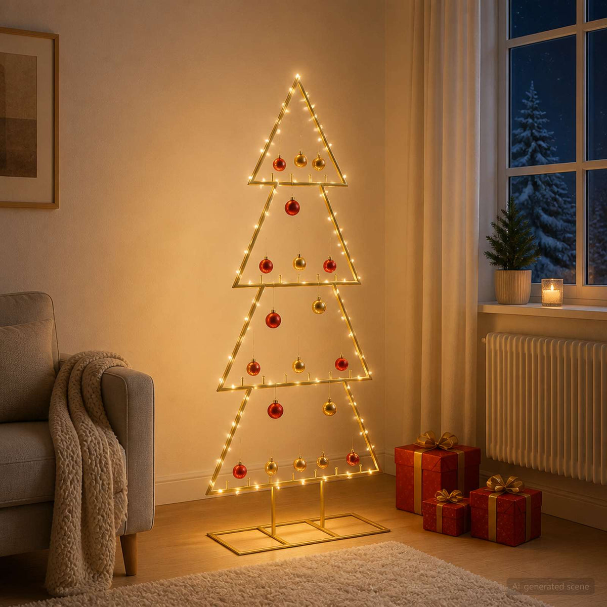 vidaXL Metal Christmas Tree with Stand KUOPIO 125 cm Steel Gold