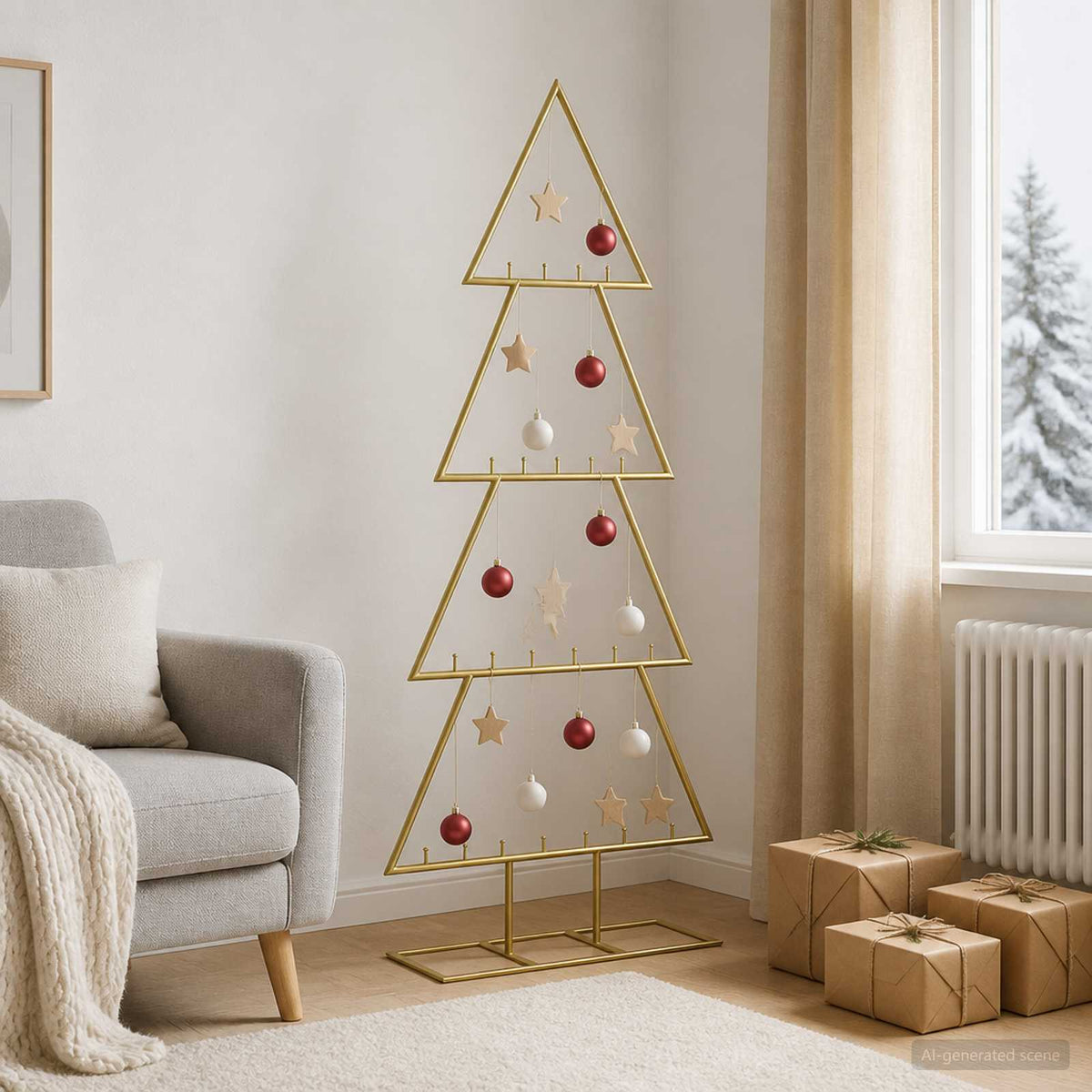 vidaXL Metal Christmas Tree with Stand KUOPIO 125 cm Steel Gold