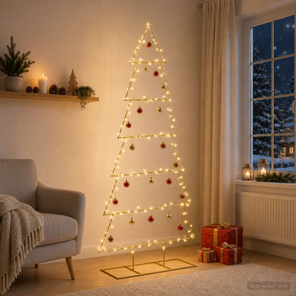 vidaXL Metal Christmas Tree with Stand KUOPIO 180 cm Steel Gold