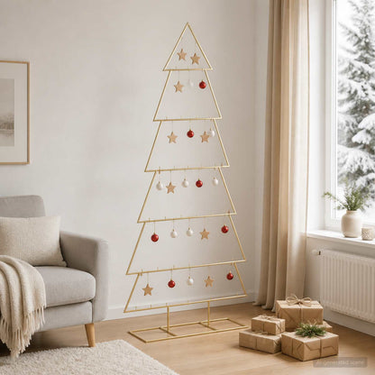 vidaXL Metal Christmas Tree with Stand KUOPIO 180 cm Steel Gold