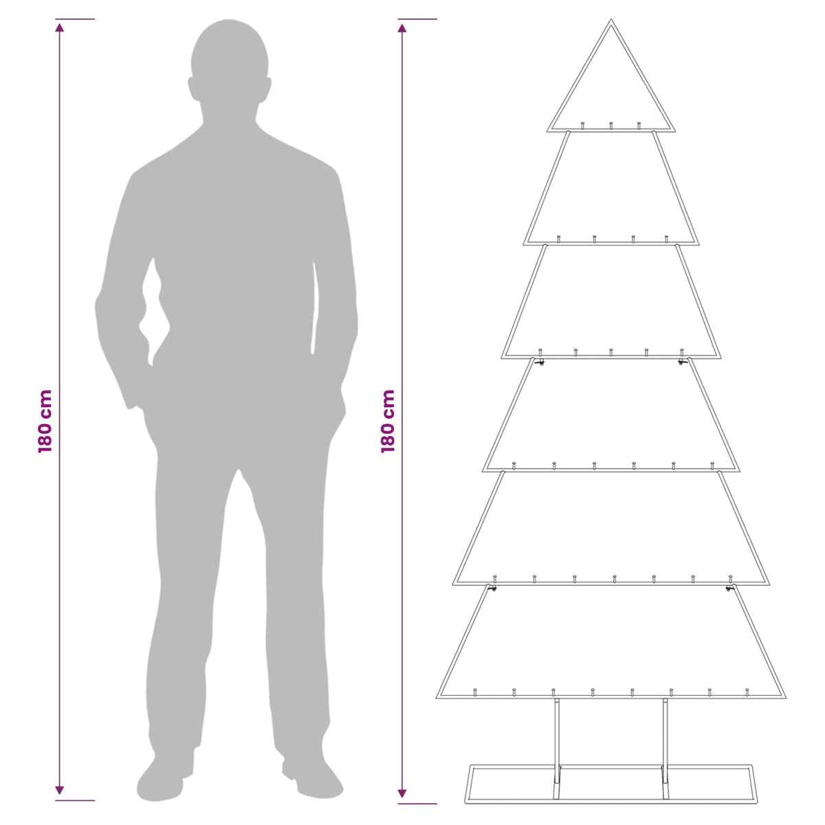 vidaXL Metal Christmas Tree with Stand KUOPIO 180 cm Steel Gold