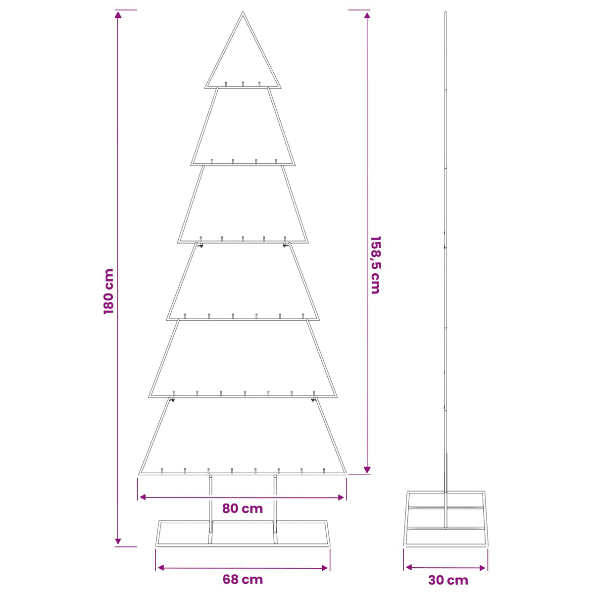 vidaXL Metal Christmas Tree with Stand KUOPIO 180 cm Steel Gold