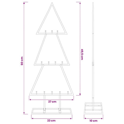 vidaXL Metal Christmas Tree with Classic Stand KUOPIO 60 cm Steel
