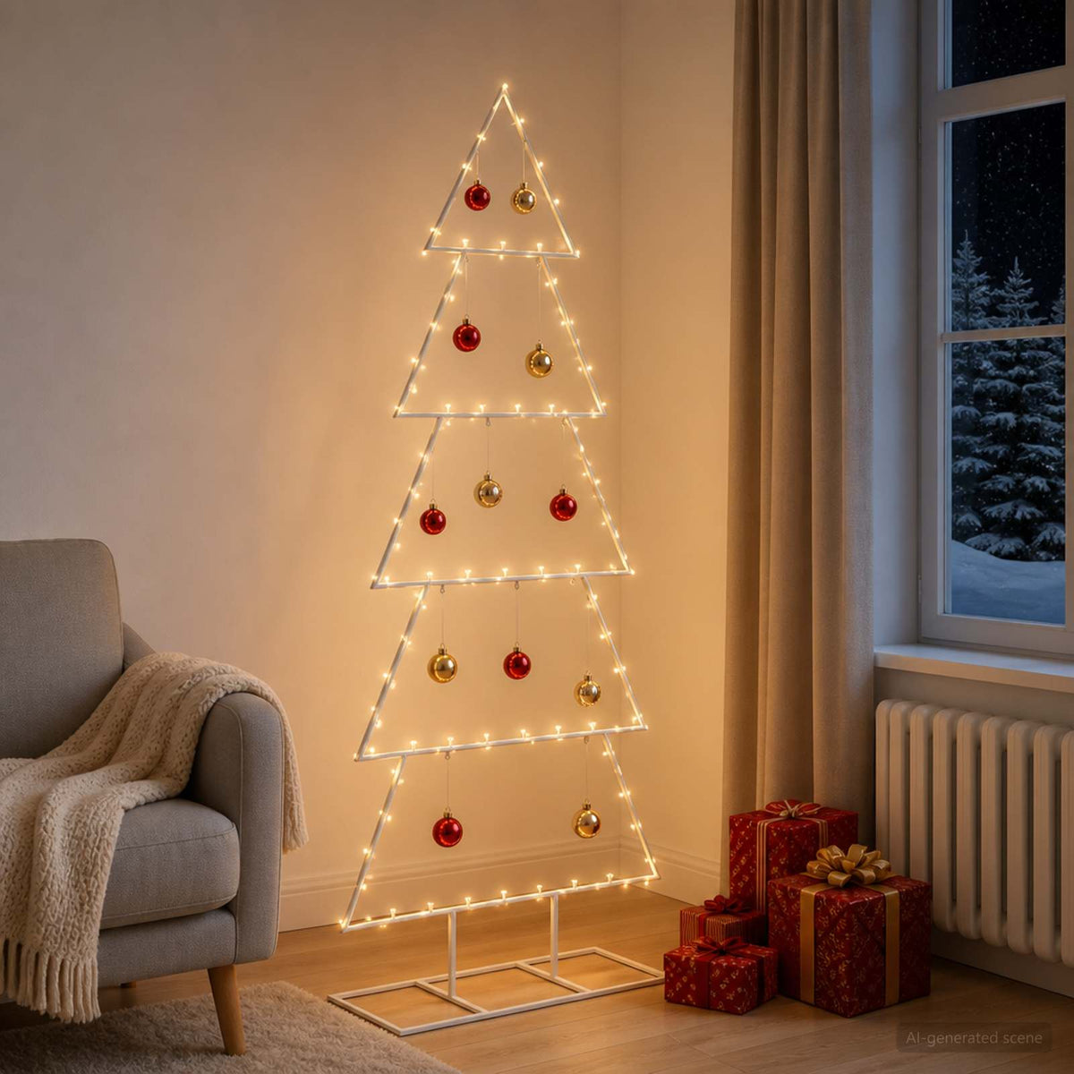 vidaXL Metal Christmas Tree with Stand KUOPIO 150 cm Steel White
