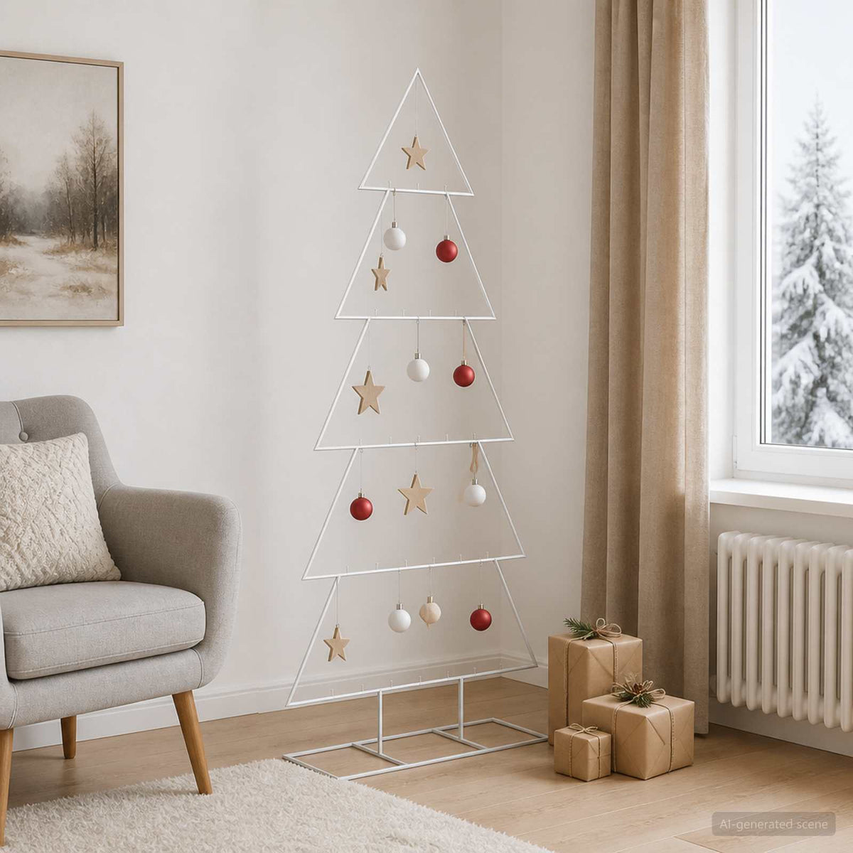 vidaXL Metal Christmas Tree with Stand KUOPIO 150 cm Steel White
