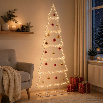 vidaXL Metal Christmas Tree with Stand KUOPIO 180 cm Steel White
