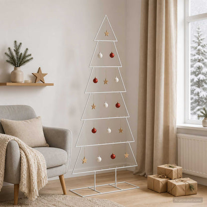 vidaXL Metal Christmas Tree with Stand KUOPIO 180 cm Steel White
