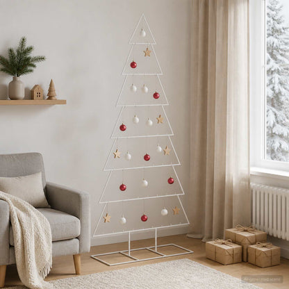 vidaXL Metal Christmas Tree with Stand KUOPIO 210 cm Steel White