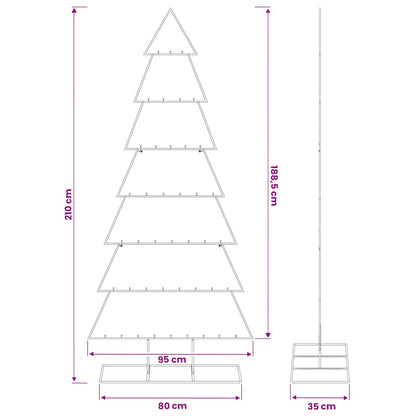 vidaXL Metal Christmas Tree with Stand KUOPIO 210 cm Steel White