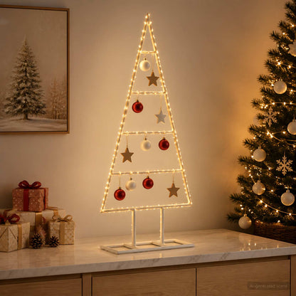 vidaXL Metal Christmas Tree KUOPIO 60 cm Steel White