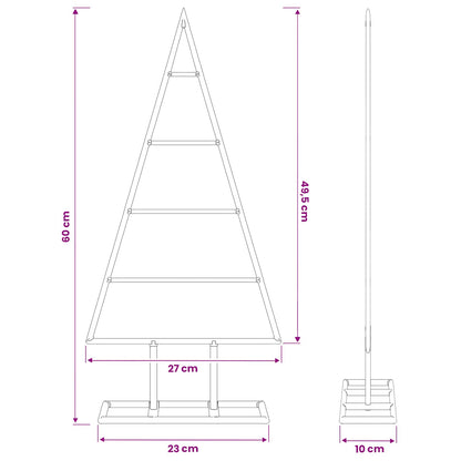 vidaXL Metal Christmas Tree KUOPIO 60 cm Steel White