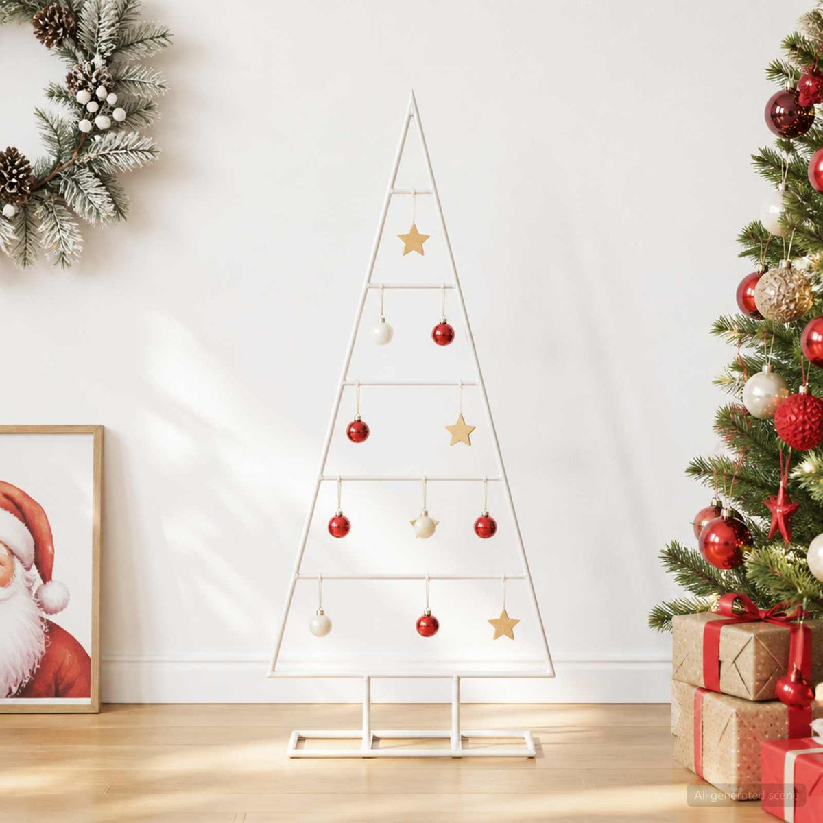 vidaXL Metal Christmas Tree KUOPIO 90 cm Steel White