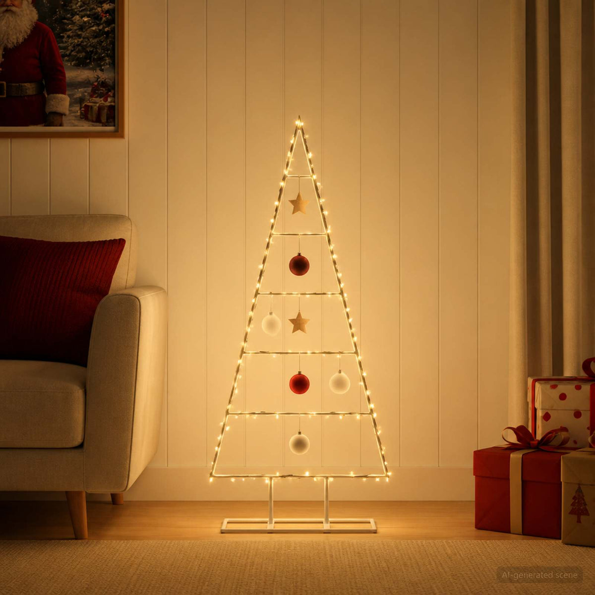 vidaXL Metal Christmas Tree KUOPIO 90 cm Steel White