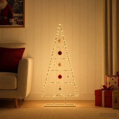 vidaXL Metal Christmas Tree KUOPIO 90 cm Steel White
