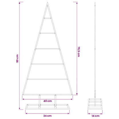 vidaXL Metal Christmas Tree KUOPIO 90 cm Steel White