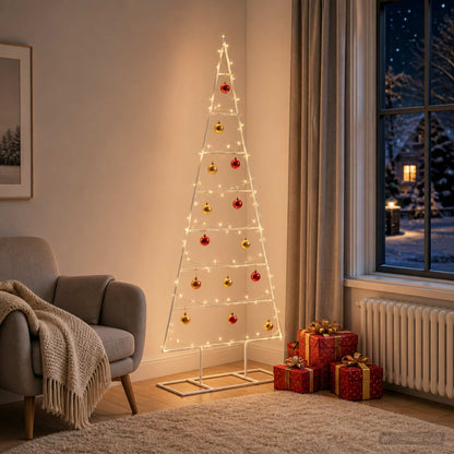 vidaXL Metal Christmas Tree with Stand KUOPIO 125 cm Steel White