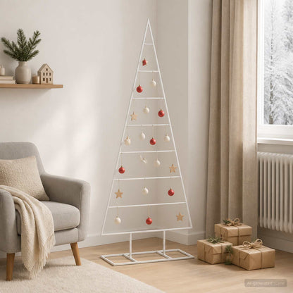 vidaXL Metal Christmas Tree with Stand KUOPIO 125 cm Steel White