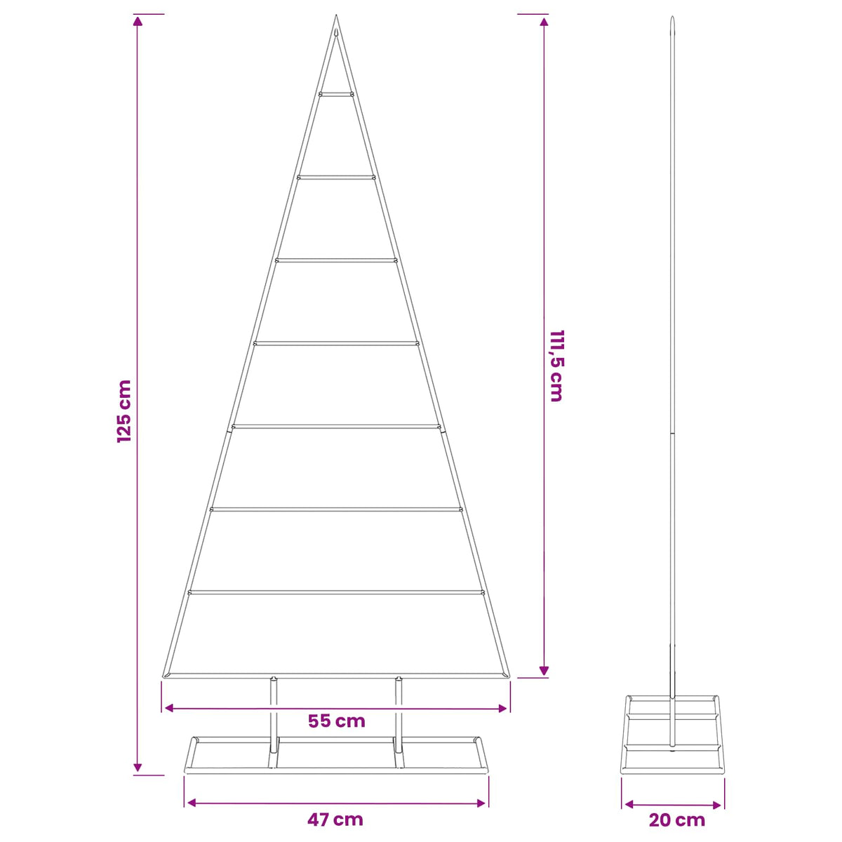 vidaXL Metal Christmas Tree with Stand KUOPIO 125 cm Steel White