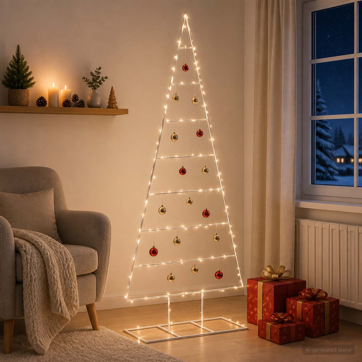 vidaXL Metal Christmas Tree with Stand KUOPIO 180 cm Steel White