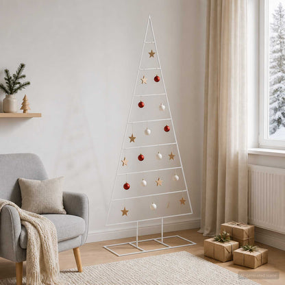 vidaXL Metal Christmas Tree with Stand KUOPIO 180 cm Steel White