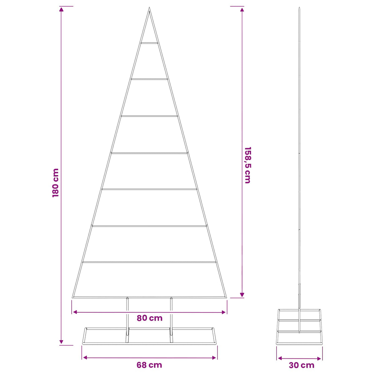 vidaXL Metal Christmas Tree with Stand KUOPIO 180 cm Steel White