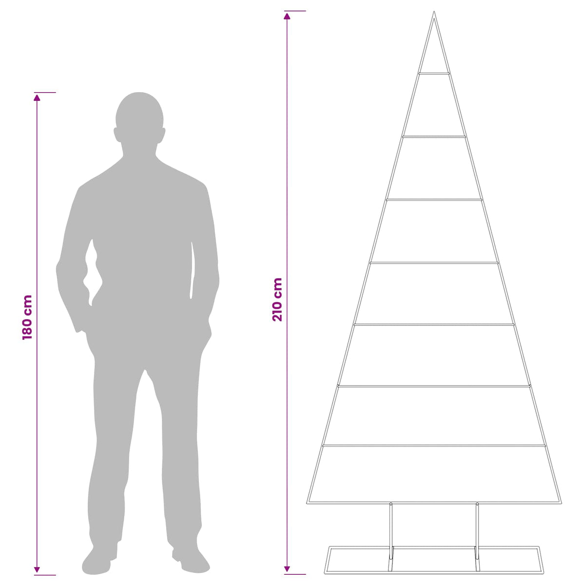 vidaXL Metal Christmas Tree with Stand KUOPIO 210 cm Steel White