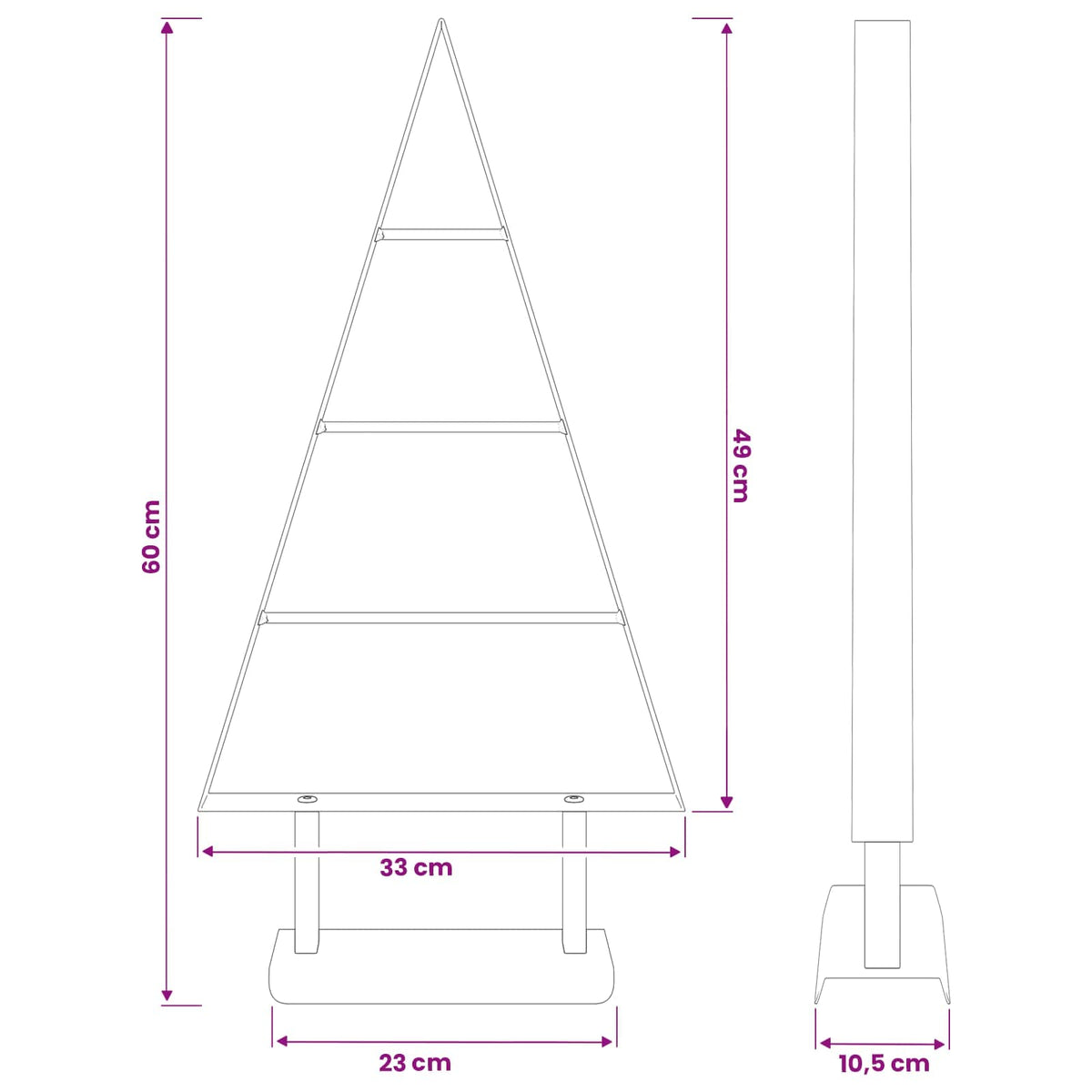 vidaXL Metal Christmas Tree with Triangle Stand KUOPIO 60 cm Steel