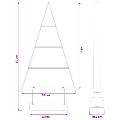 vidaXL Metal Christmas Tree with Triangle Stand KUOPIO 60 cm Steel