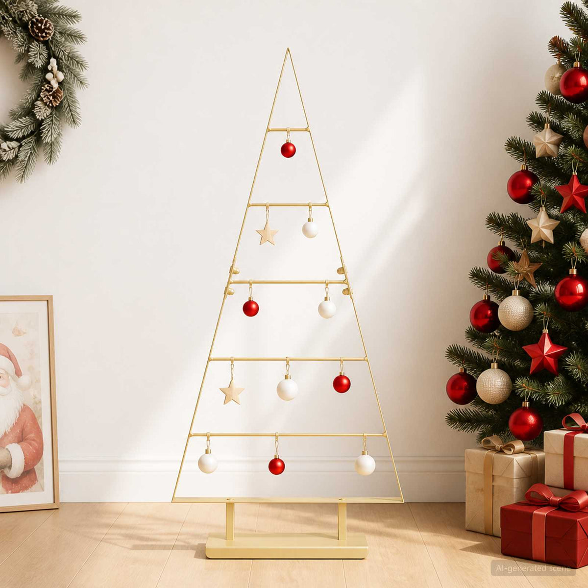 vidaXL Metal Christmas Tree with Stand KUOPIO 90 cm Steel Gold