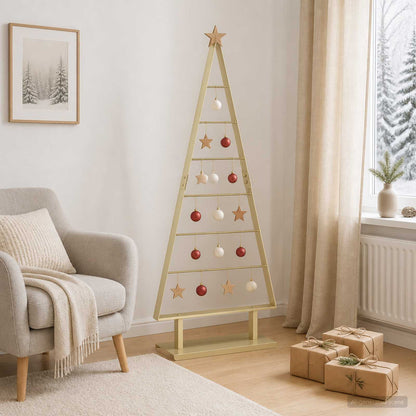 vidaXL Metal Christmas Tree with Stand KUOPIO 125 cm Steel Gold