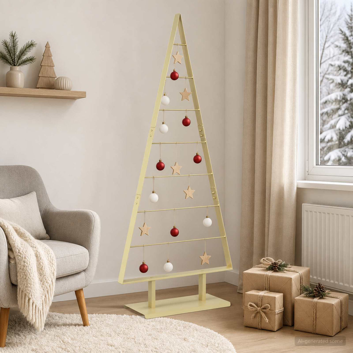 vidaXL Metal Christmas Tree with Stand KUOPIO 150 cm Steel Gold