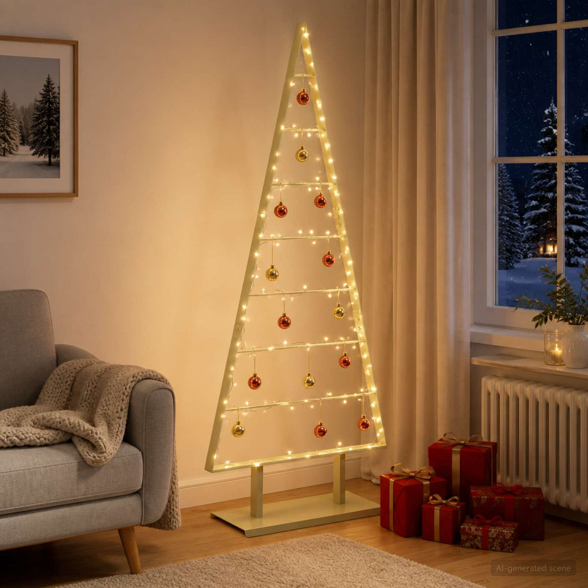 vidaXL Metal Christmas Tree with Stand KUOPIO 150 cm Steel Gold