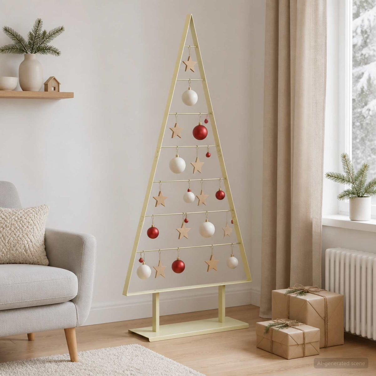 vidaXL Metal Christmas Tree with Stand KUOPIO 180 cm Steel Gold