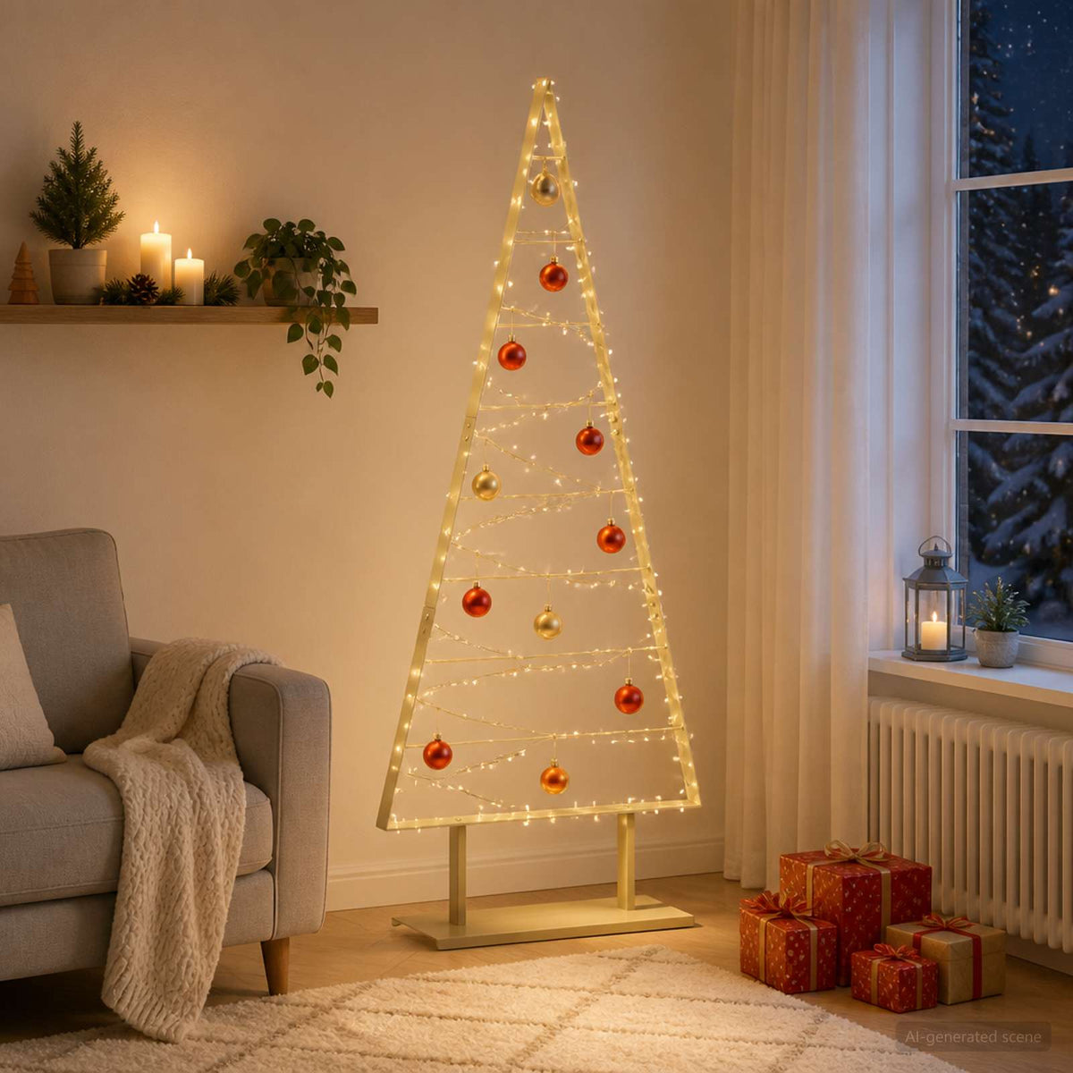 vidaXL Metal Christmas Tree with Stand KUOPIO 180 cm Steel Gold