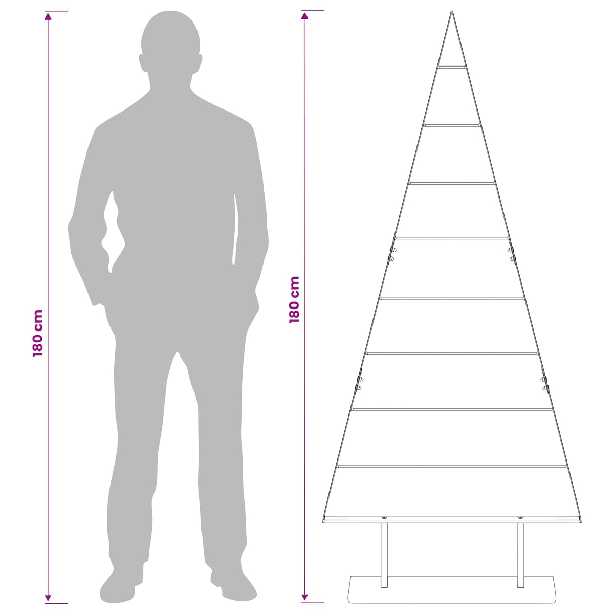 vidaXL Metal Christmas Tree with Stand KUOPIO 180 cm Steel Gold
