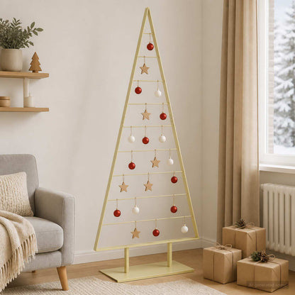 vidaXL Metal Christmas Tree with Stand KUOPIO 210 cm Steel Gold