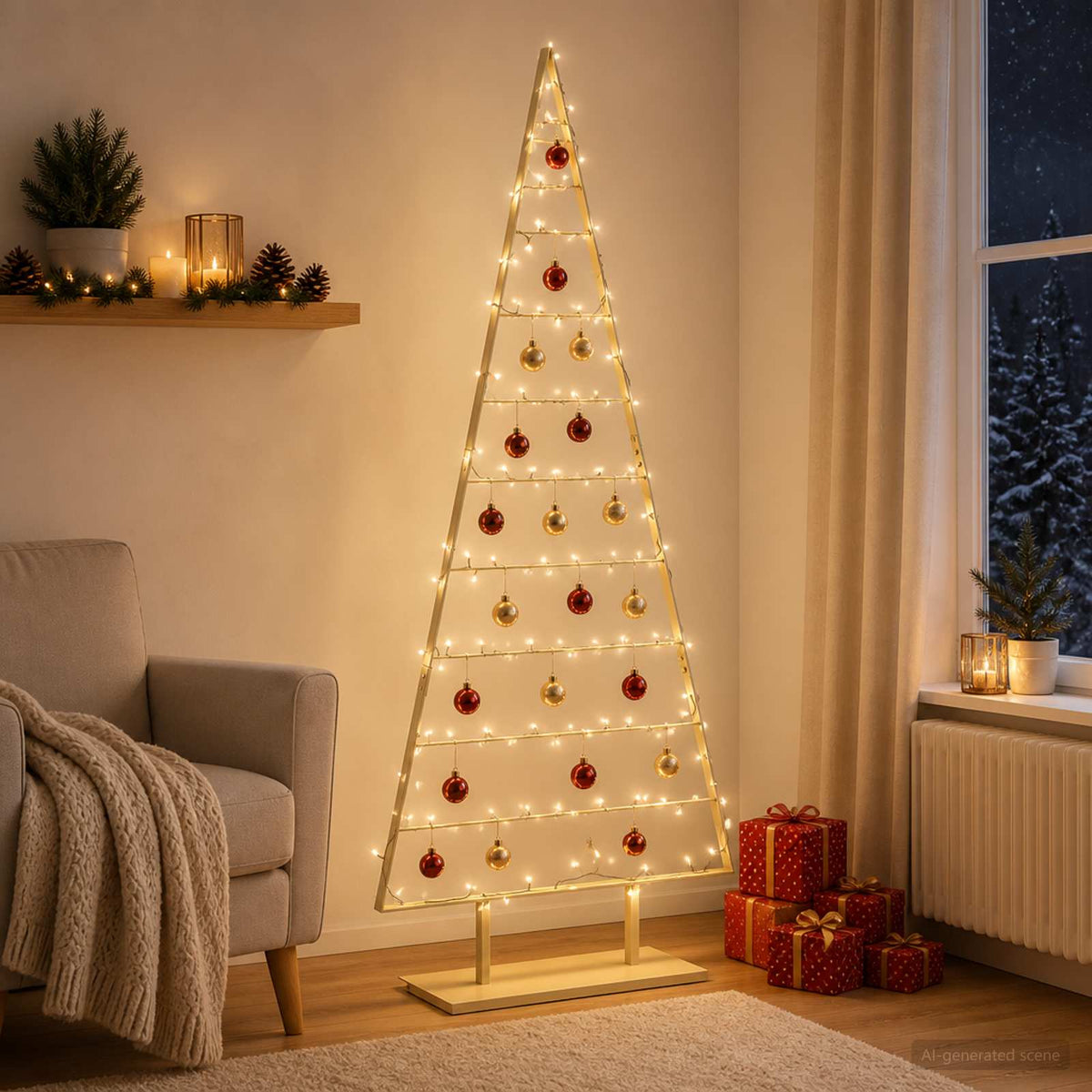 vidaXL Metal Christmas Tree with Stand KUOPIO 210 cm Steel Gold