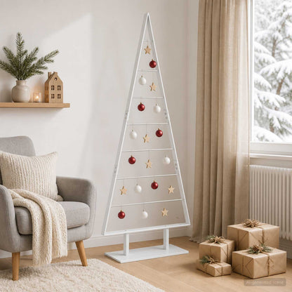vidaXL Metal Christmas Tree with Stand KUOPIO 150 cm Steel White