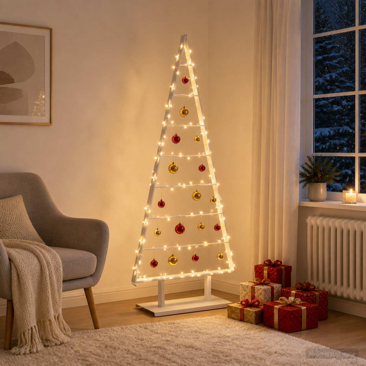 vidaXL Metal Christmas Tree with Stand KUOPIO 150 cm Steel White
