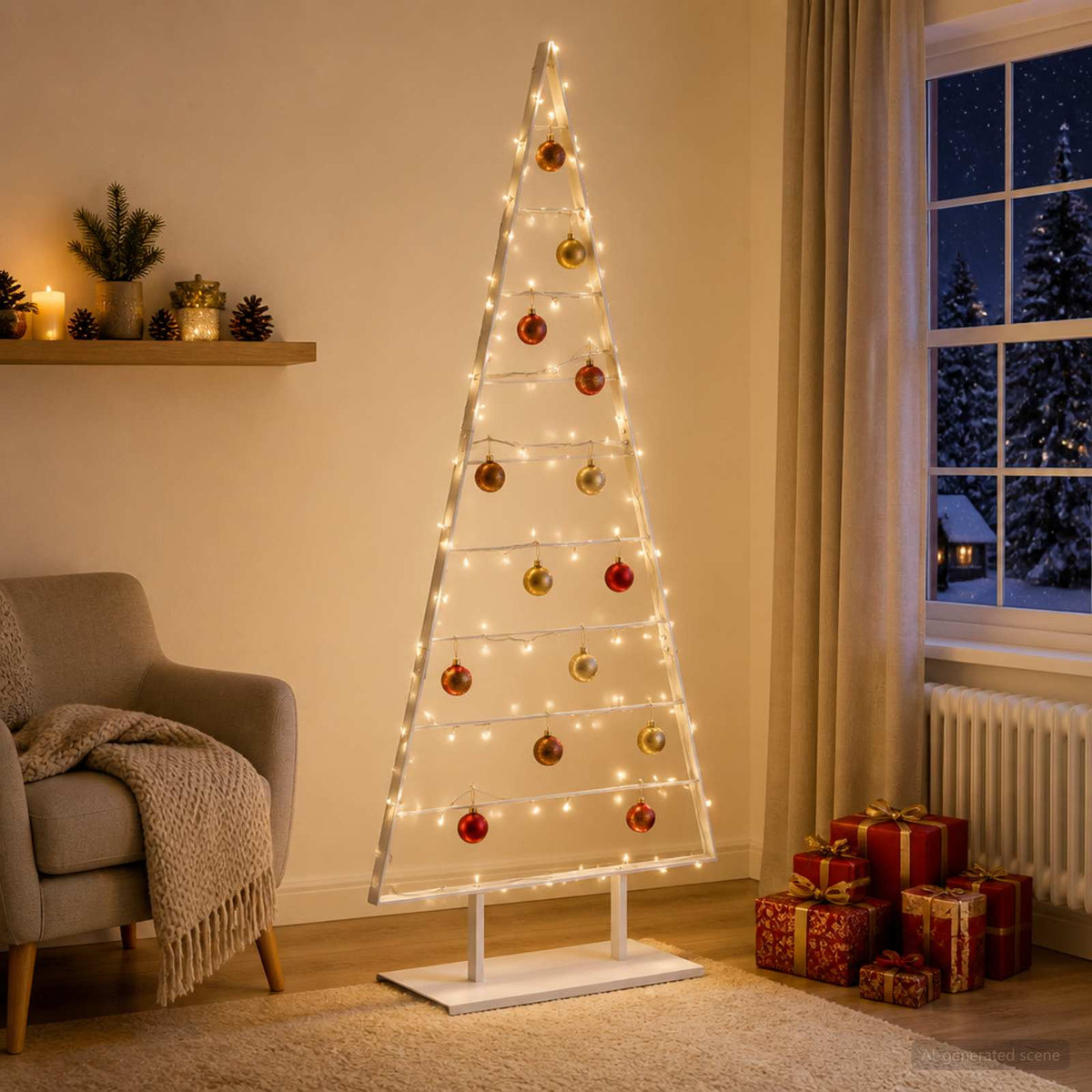 vidaXL Metal Christmas Tree with Stand KUOPIO 210 cm Steel White