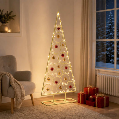 vidaXL Metal Christmas Tree KUOPIO 125 cm Steel Gold