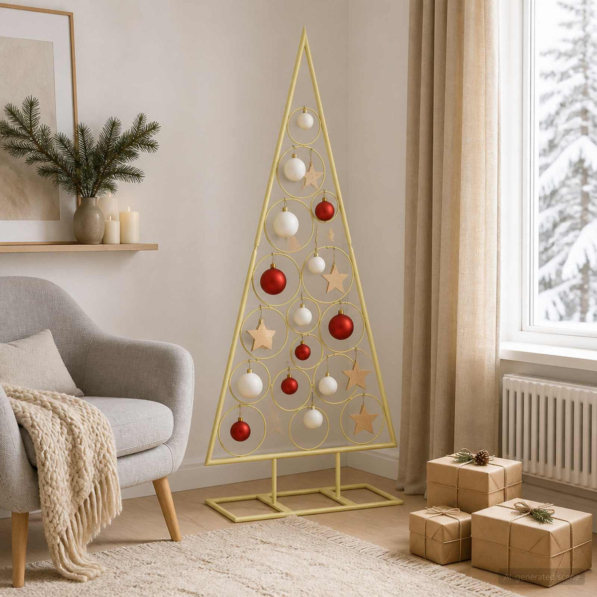 vidaXL Metal Christmas Tree KUOPIO 125 cm Steel Gold